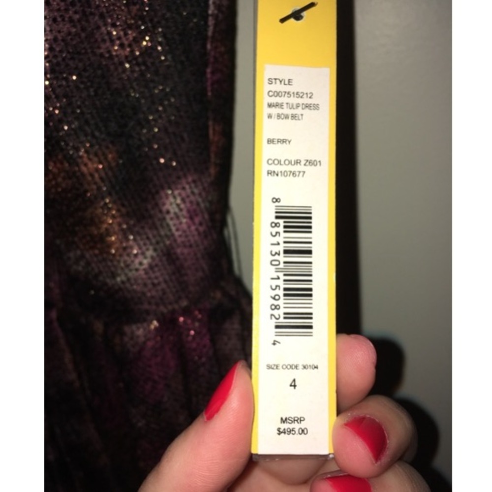 NWT Alice + Olivia Marie Tulip Dress with Bow Belt - Picture 8 of 8